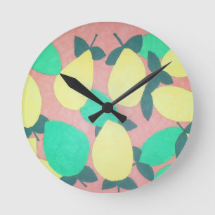 Horloge Ronde Citrons et Limes Citrus Motif frais