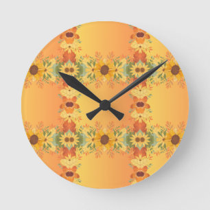 Horloge Ronde Citrouille d'automne épices Halloween Thanksgiving
