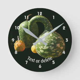 Horloge Ronde Citrouilles Personnalisées de Campagne