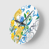 Horloge Ronde Citrus, citrons, méditerranéen     (Angle)