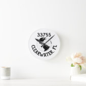 Horloge Ronde City State Zip Code Globe World Map (Maison)