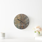 Horloge Ronde Clan Barn Wood Pattern (Maison)