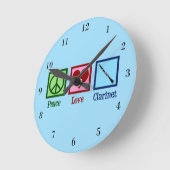 Horloge Ronde Clarinets d'amour pour la paix (Angle)