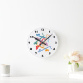 Horloge Ronde Clarinette basse colorée (Maison)