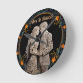 Horloge Ronde Classe royale mariée et mariée (Angle)