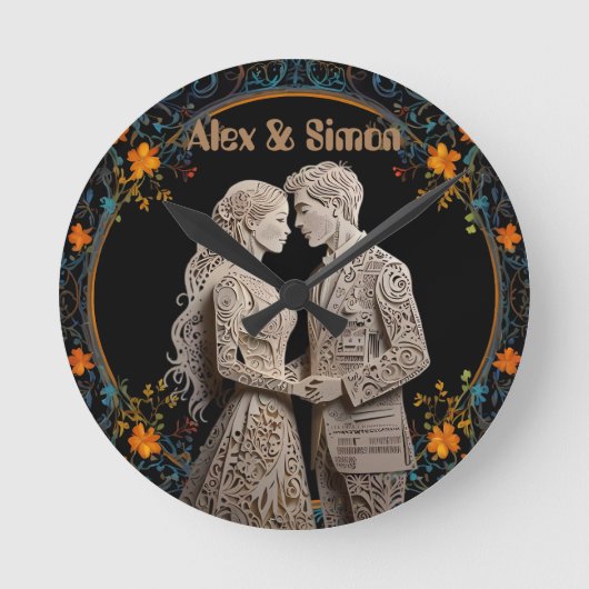 Horloge Ronde Classe royale mariée et mariée (Recto)