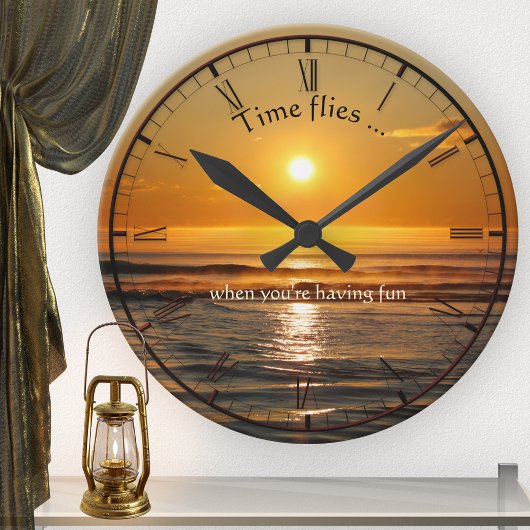 Horloge Ronde Classic Beach Sunset Wall Clock