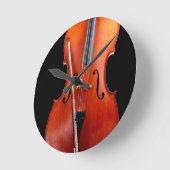 Horloge Ronde Classic cello on black (Angle)
