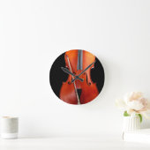 Horloge Ronde Classic cello on black (Maison)