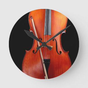 Horloge Ronde Classic cello on black