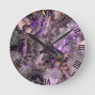 Horloge Ronde Classique élégant quartz violet