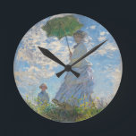 Horloge Ronde Claude Monet | Femme avec un parasol<br><div class="desc">Femme avec un parasol - Madame Monet et son fils,  1875 (huile sur toile)| par Claude Monet | Lieu de l'art : National Gallery of Art Washington DC| Artiste français | Numéro de collection d'images : XOS741899</div>