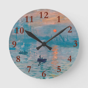 Horloge Ronde Claude Monet Impression Lever de soleil Français