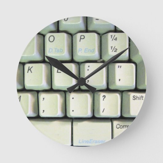 Horloge Ronde Clavier de machine à écrire (Recto)