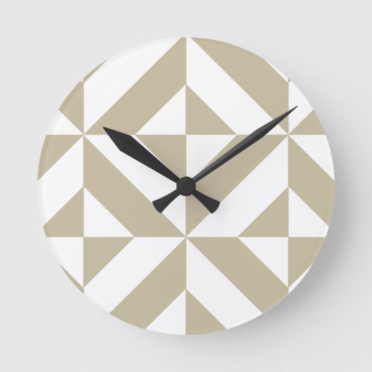 Horloge Ronde Clay Geometric Deco Cube Pattern (Recto)
