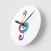 Horloge Ronde Clé arc-en-ciel (Angle)