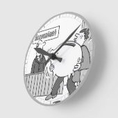 Horloge Ronde Client comptable avec énorme banque Piggy (Angle)