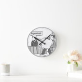 Horloge Ronde Client comptable avec énorme banque Piggy (Maison)