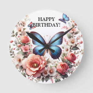 Horloge Ronde Clipart-96280 de la sublimation du ressort papillo