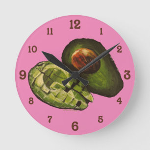 Horloge Ronde Clock Avocado Acrylic