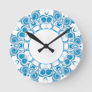 Horloge Ronde Clock bleu
