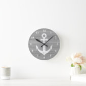 Horloge Ronde Clock | boat anchor and wood tanks (Maison)