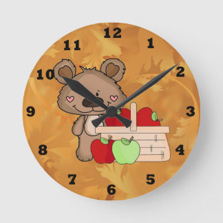 Horloge Ronde Clock Boppy Bear Apple Wall