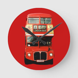 Horloge Ronde Clock Bright Red London
