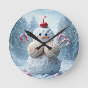 Horloge Ronde Clock Candy Snowman