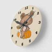 Horloge Ronde Clock Cute Boppy Bear (Angle)