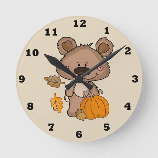 Horloge Ronde Clock Cute Boppy Bear (Recto)