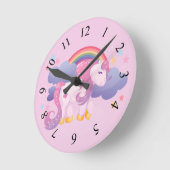 Horloge Ronde Clock Cute Unicorn (Angle)