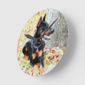 Horloge Ronde Clock de Doberman (Angle)