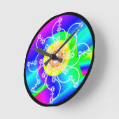 Horloge Ronde Clock de Flower (Angle)