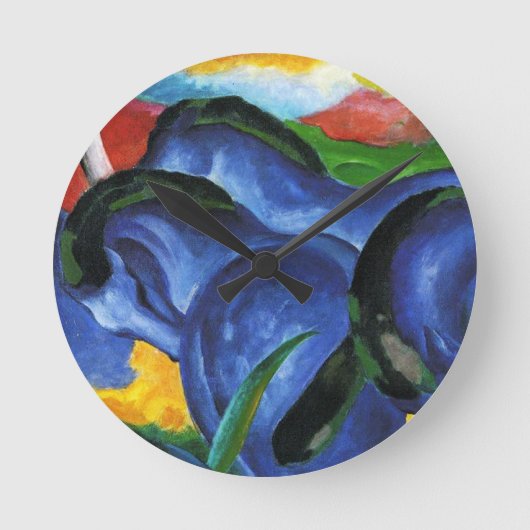 Horloge Ronde Clock de Franz Marc Blue (Recto)