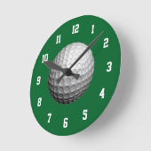Horloge Ronde Clock de golf blanc et vert (Angle)