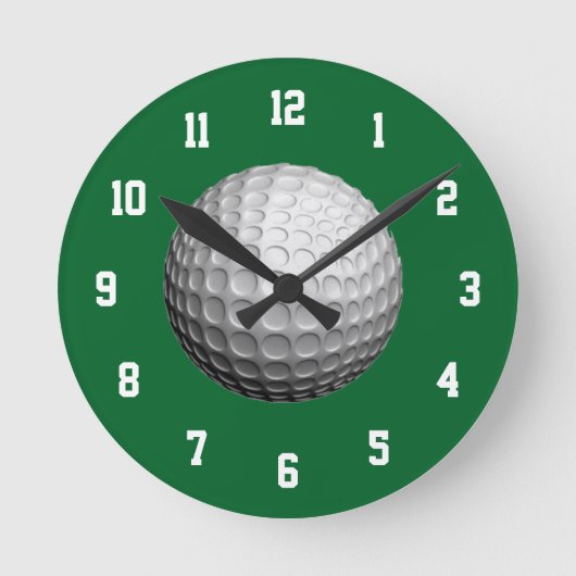 Horloge Ronde Clock de golf blanc et vert (Recto)