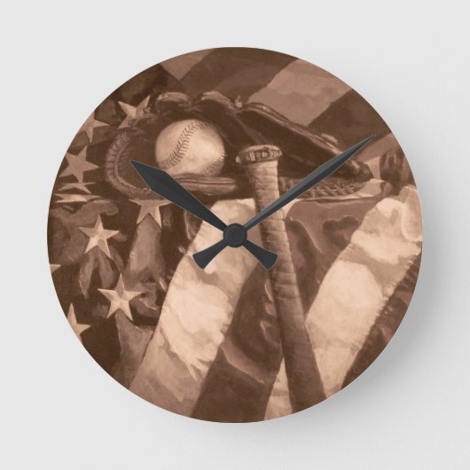 Horloge Ronde Clock de la fan de baseball (Recto)