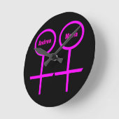 Horloge Ronde Clock de Lesbian Lovers (Angle)