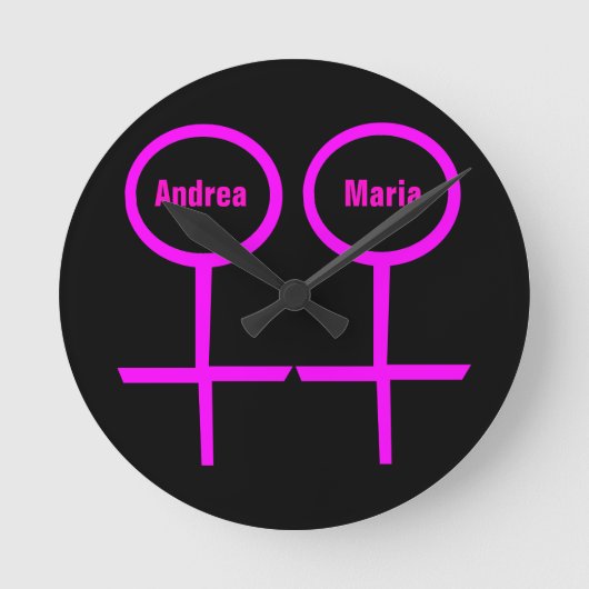 Horloge Ronde Clock de Lesbian Lovers (Recto)