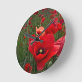 Horloge Ronde Clock de Red Poppies (Angle)