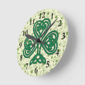 HORLOGE RONDE CLOCK DE SHAMROCK IRISH (Angle)