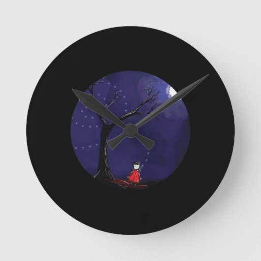 Horloge Ronde Clock Dreaming Girl (Recto)