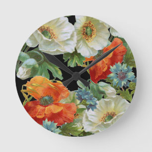 Horloge Ronde Clock Floral Wall