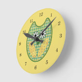 Horloge Ronde Clock Green and Yellow (Angle)