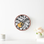 HORLOGE RONDE CLOCK GUITAR (Maison)