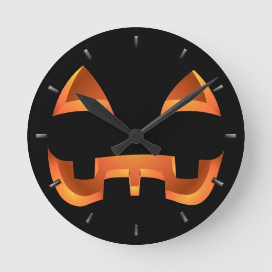 Horloge Ronde Clock Halloween Jack-O-Lantern (Recto)
