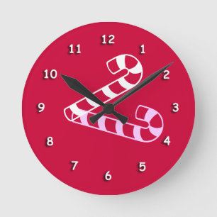 Horloge Ronde Clock : Large Candy Cane