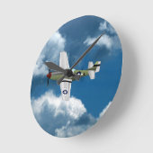 Horloge Ronde Clock Mustang Airplane (Angle)