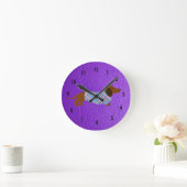 Horloge Ronde Clock Purple Dachshund (Maison)